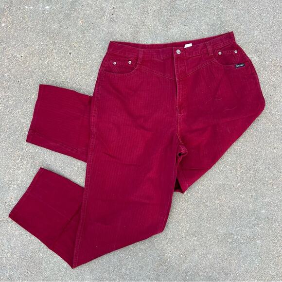 80s 90s Rockies Red high-rise bareback V yoke taper leg cowgirl western jeans